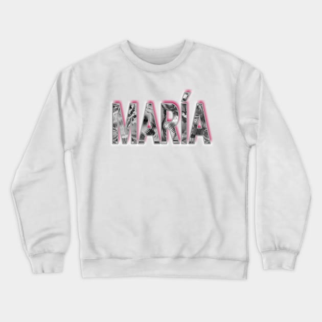 Name MARÍA Crewneck Sweatshirt by Begoll Art